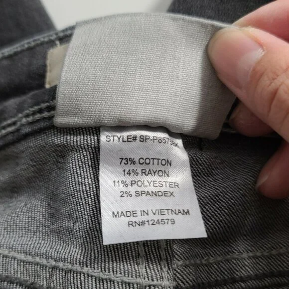 Sneak Peek Jeans Womens Size 5 Faded Black Whisker Wash Skinny Distressed Casual - Picture 5 of 12